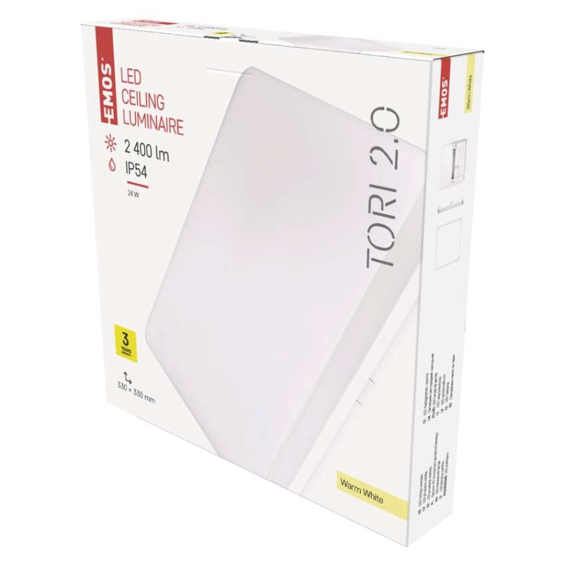 LED svítidlo TORI 33 x 33 cm, 24 W, teplá bílá, IP54