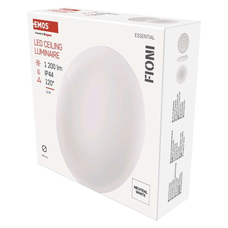 LED prisadené svietidlo FIONI, kruhové biele 12W neutrálna b., IP44