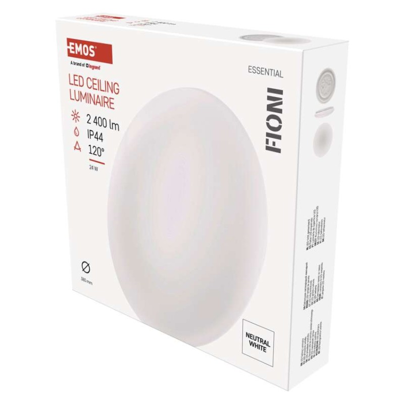 LED prisadené svietidlo FIONI, kruhové biele 24W neutrálna b., IP44