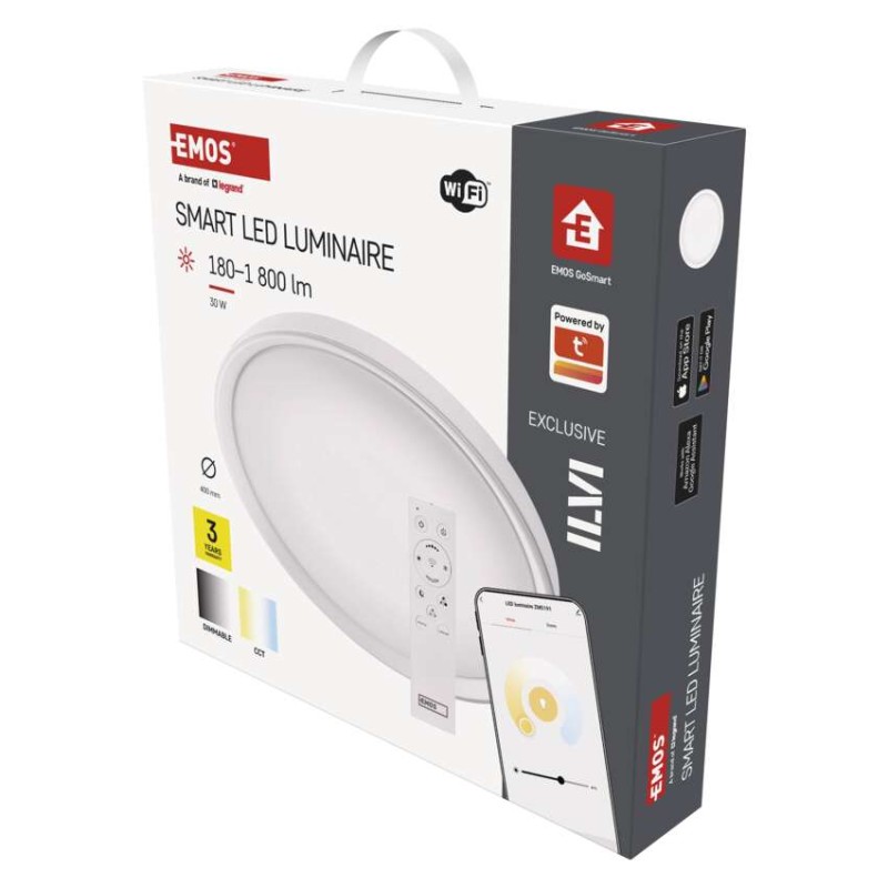 Chytré LED svítidlo GoSmart, přisazené, kruhové, 30W, CCT, stmívatelné, Wi-Fi