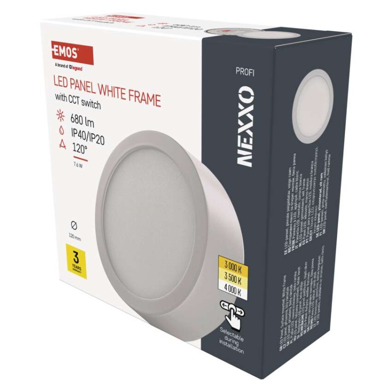 LED prisadené svietidlo NEXXO, kruhové, biele, 7,6W, CCT