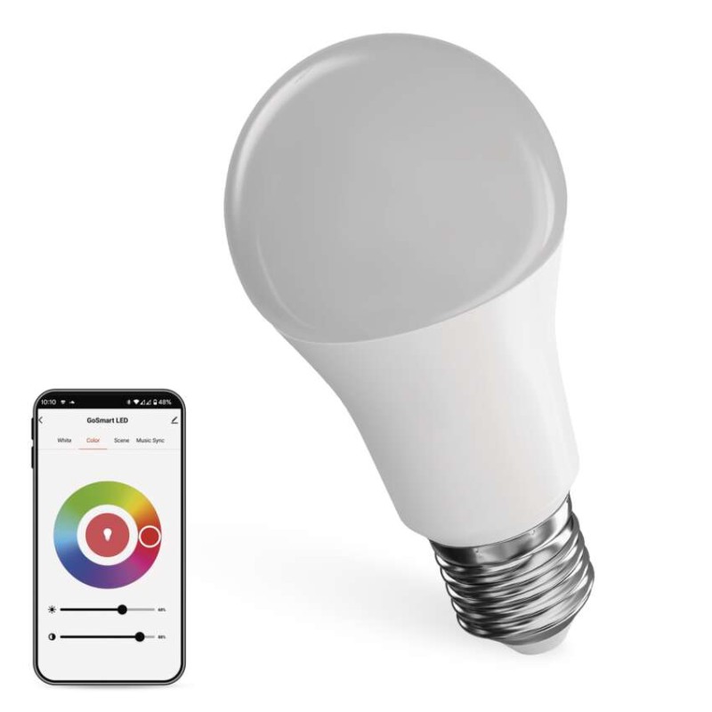 LED izzó GoSmart A60 / E27 / 9 W (60 W) / 806 lm / RGB / dimmelhető / WiFi akciós termékkép 1