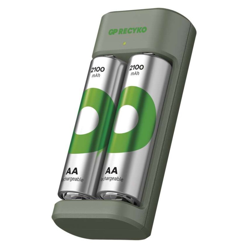 GP Akkumulátor töltő Eco E221+2xAA ReCyko 2100mAh akciós termékkép 1