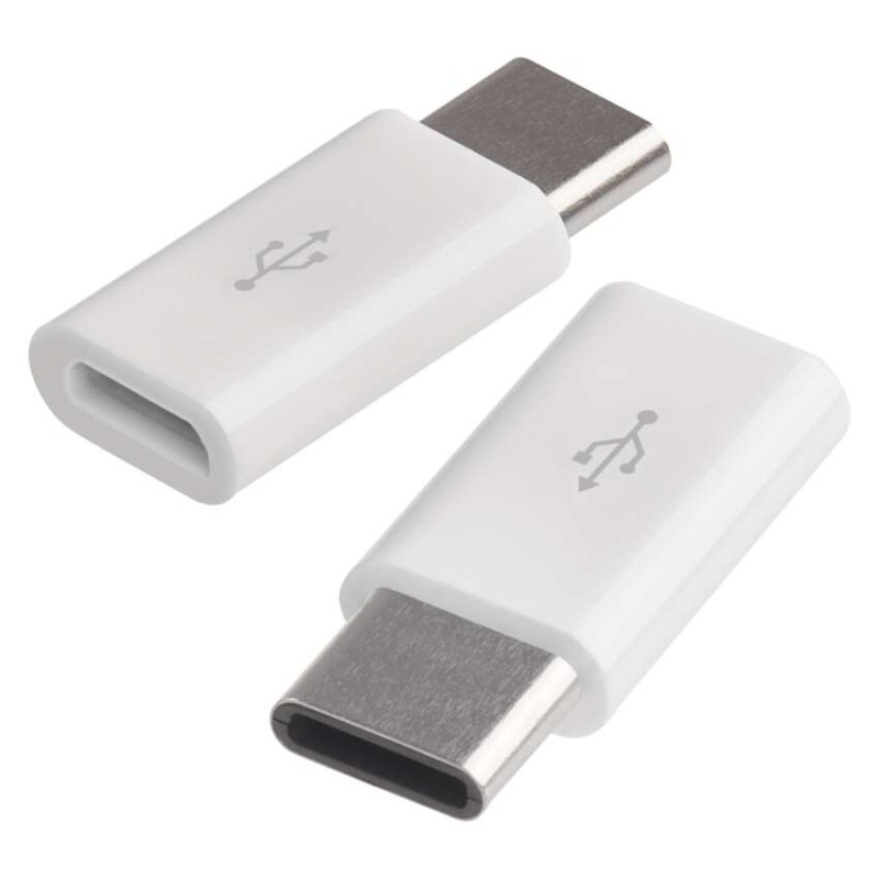 Adapter micro USB-B 2.0 / USB-C 2.0, fehér, 2db akciós termékkép 1