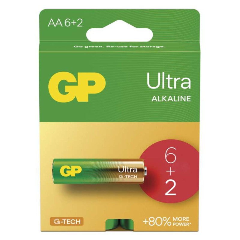 GP Ultra elem LR6 (AA) 6+2 db akciós termékkép 1