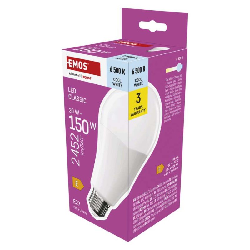 LED izzó Classic A80 / E27 / 20 W (150 W) / 2452 lm / Hideg fehér akciós termékkép 1