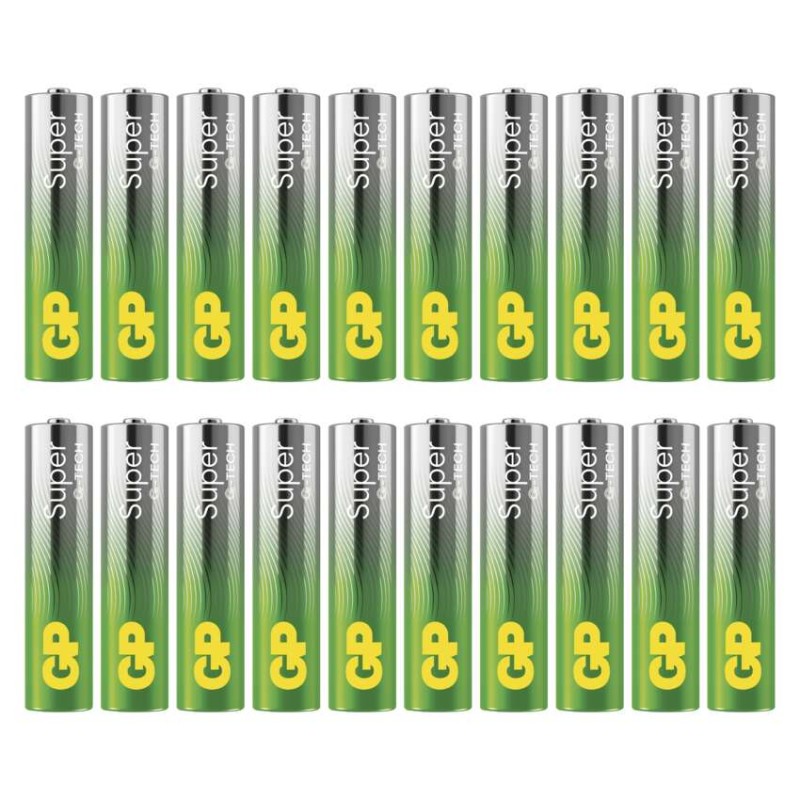 Alkalická baterie GP Super Alkaline AAA (LR03), 20 ks