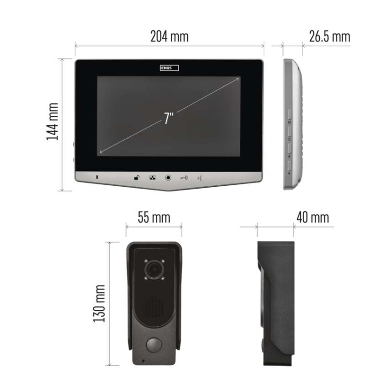 Sada videovrátnika EMOS EM-05R s ukladaním snímkov