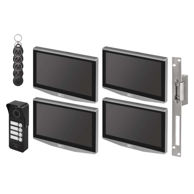 GoSmart Sada videovrátnika IP-750 pre 4 účastníkov s el. zámkom