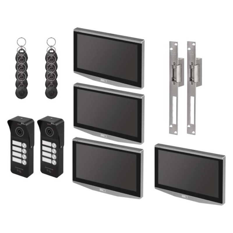 GoSmart videovrátnik IP-750 s 2 vstupmi pre 4 účastníkov a 2 el. zámky