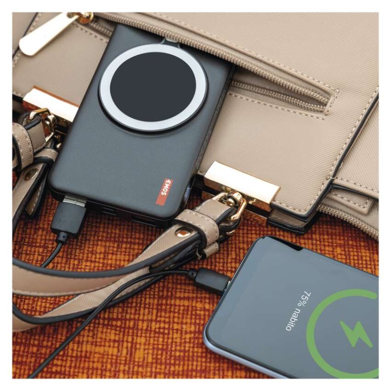 Powerbanka EMOS WI 1022D, 10 000 mAh, 22,5 W+Wireless