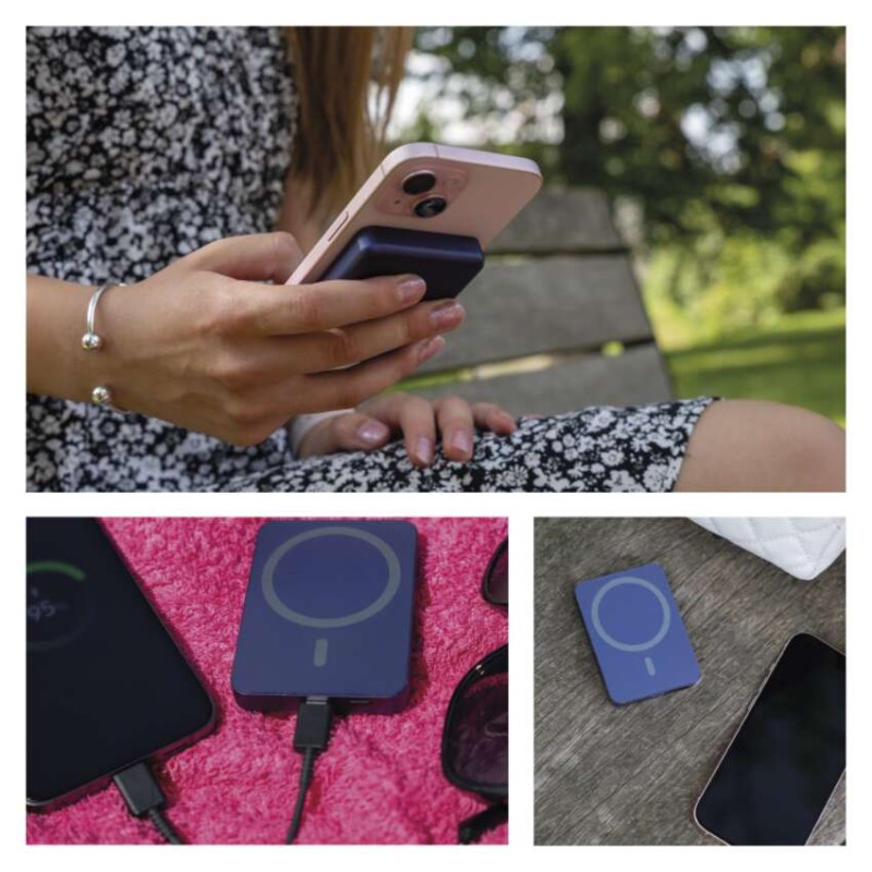 Power bank EMOS WI 522, 5 000 mAh, 20 W+Wireless, modrá