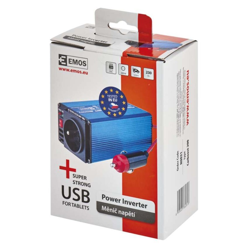 Měnič napětí do auta 12V/230V, 200W