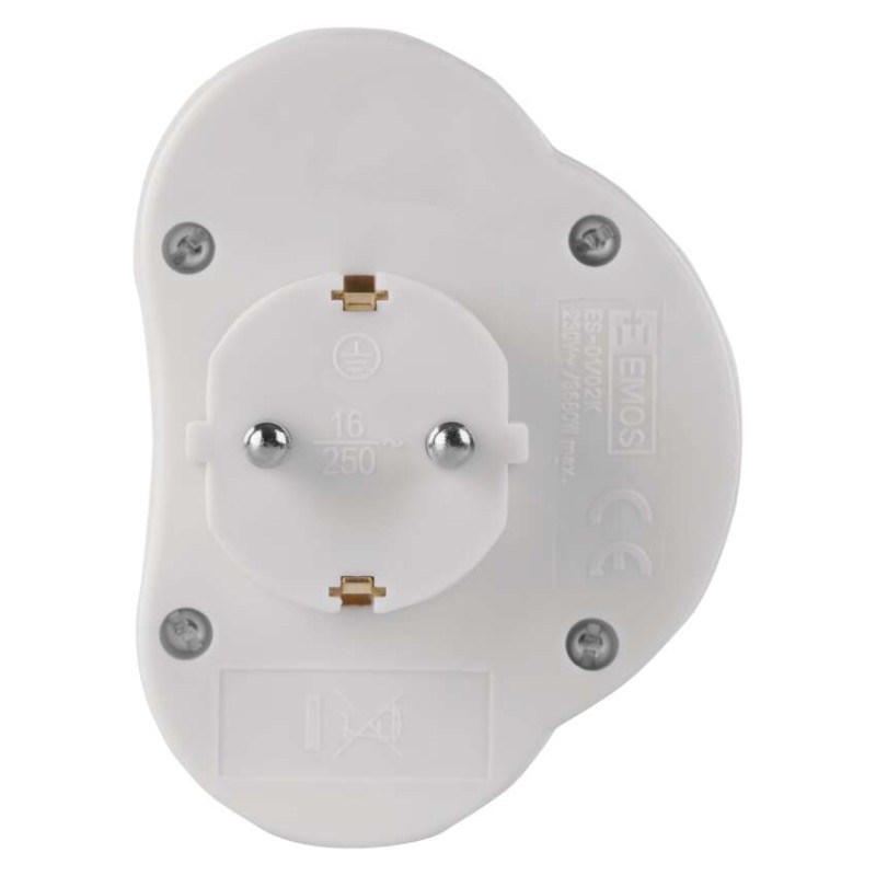 Lülitiga mitmikpistikupesa, 2x ümar