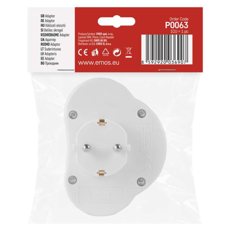 Lülitiga mitmikpistikupesa, 2x ümar