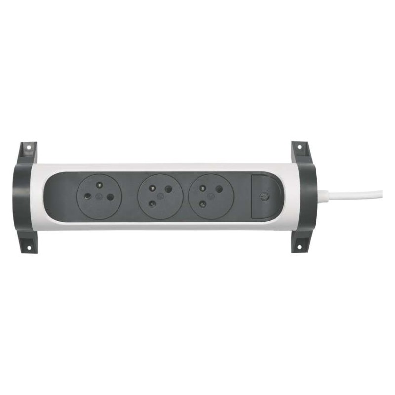 Legrand prodlužovací kabel 1,5 m / 3 zásuvky / s vypínačem / bílá-černá / PVC / 1 mm2