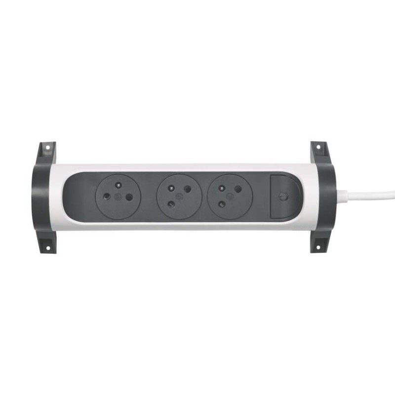 Legrand predlžovací kábel 3 m / 3 zásuvky / s vypínačom / biely-čierny / PVC / 1,5 mm2