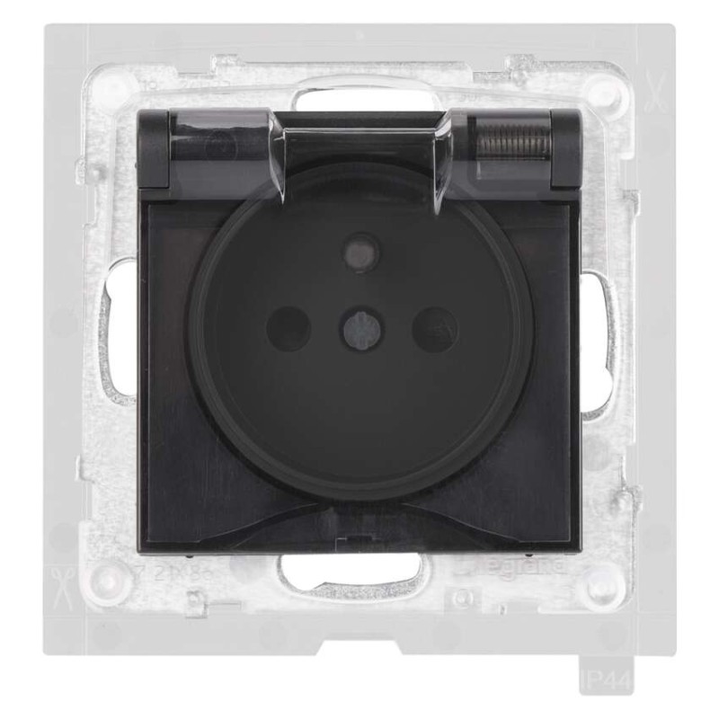Legrand Suno zásuvka jednonásobná, IP44, černá