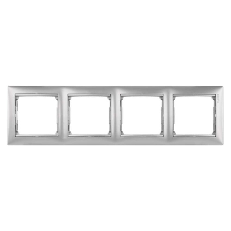 Legrand Valena rámik štvornásobný, strieborný