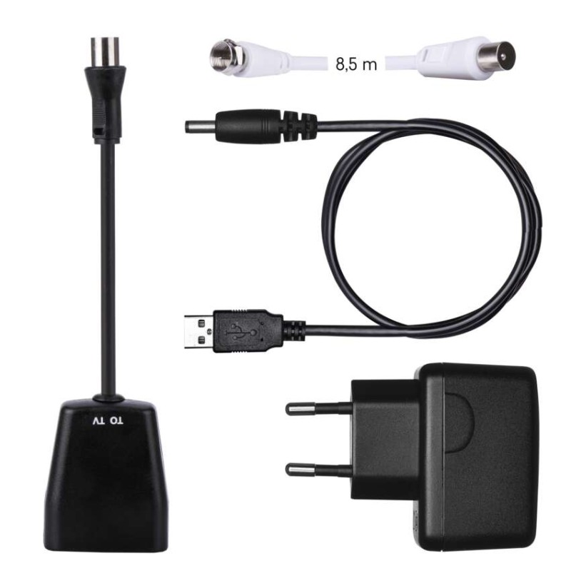 Antena zewnętrzna EM-VO6, 0–80 km DVB-T2, DAB, filtr LTE/4G