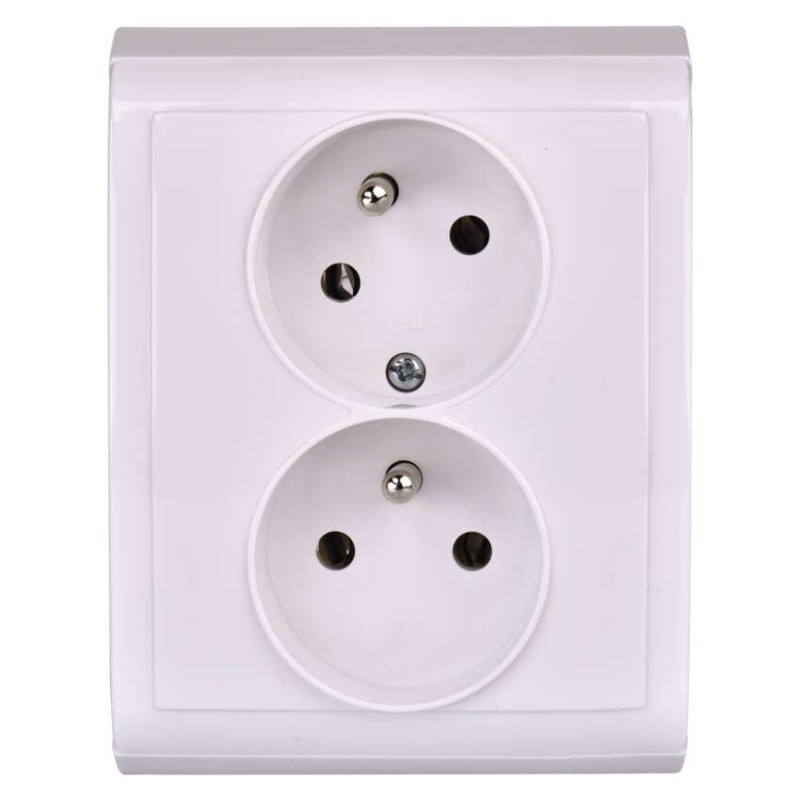 Zásuvka dvojitá PRAKTIK 4FN15088.901, bílá