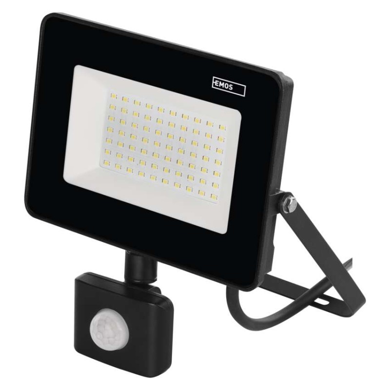 LED reflektor SIMPO s pohybovým čidlem, 50 W, černý, neutrální bílá