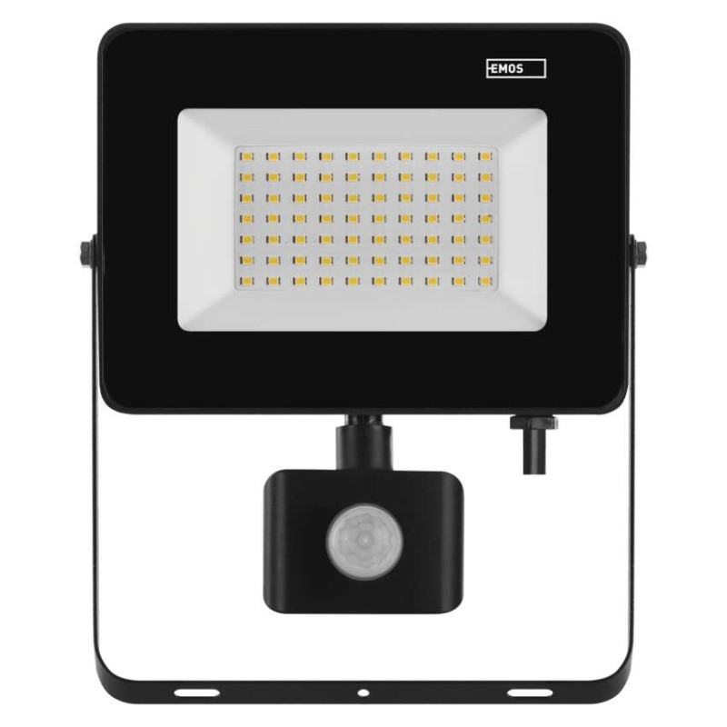 LED reflektor SIMPO s pohybovým čidlem, 50 W, černý, neutrální bílá