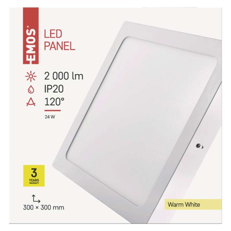 4 + 1 LED panel nadometni kvadratni 24W WW