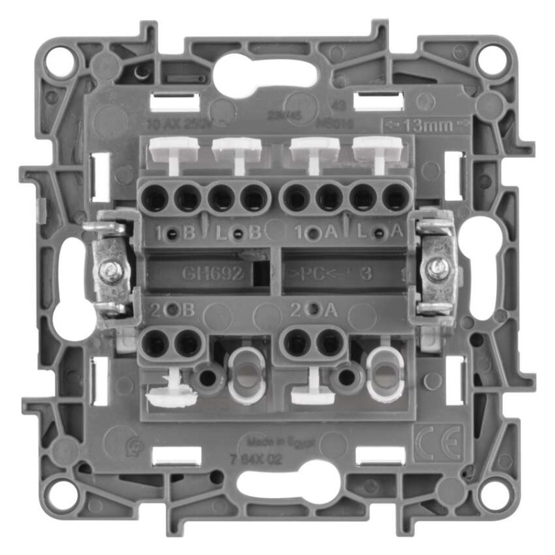 Legrand Niloé přepínač dvojitý střídavý č. 6+6, bílý
