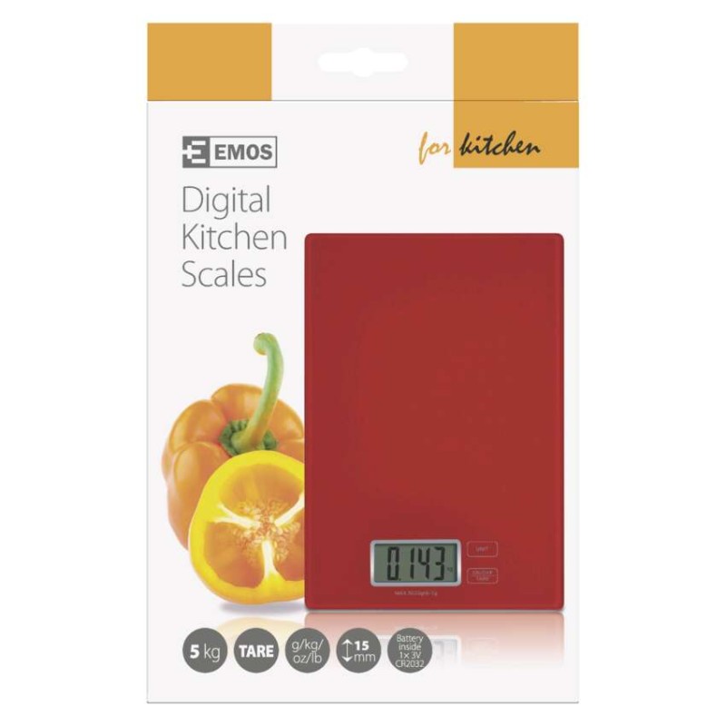 Digitální kuchyňská váha EV014R, červená
