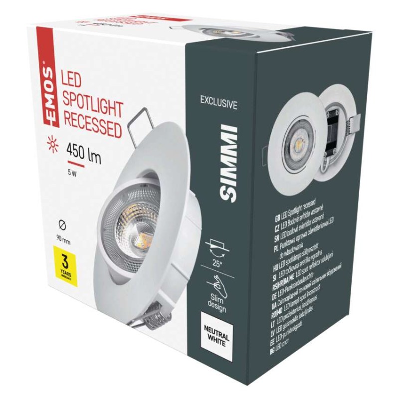 LED bodové svítidlo SIMMI bílé, kruh 5W neutrální bílá