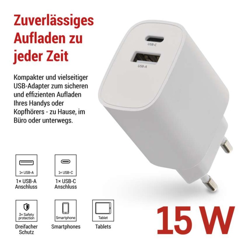 USB Netzadapter BASIC 15 W max.