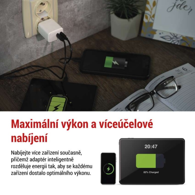 Univerzální USB adaptér GaN do sítě PD 35 W max.