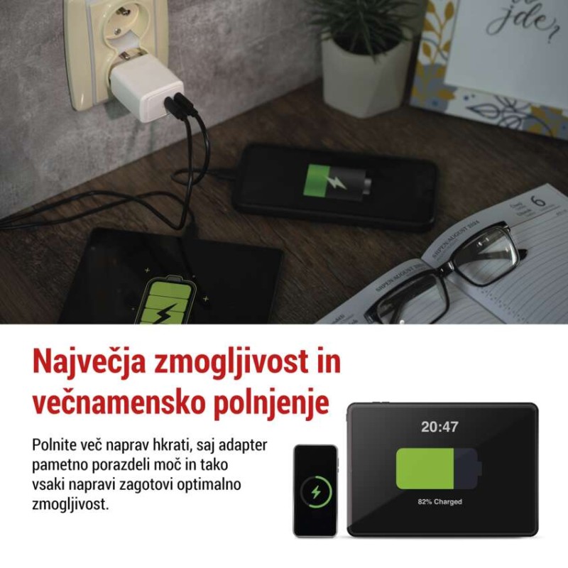 USB polnilec hišni GaN PD 35 W max.