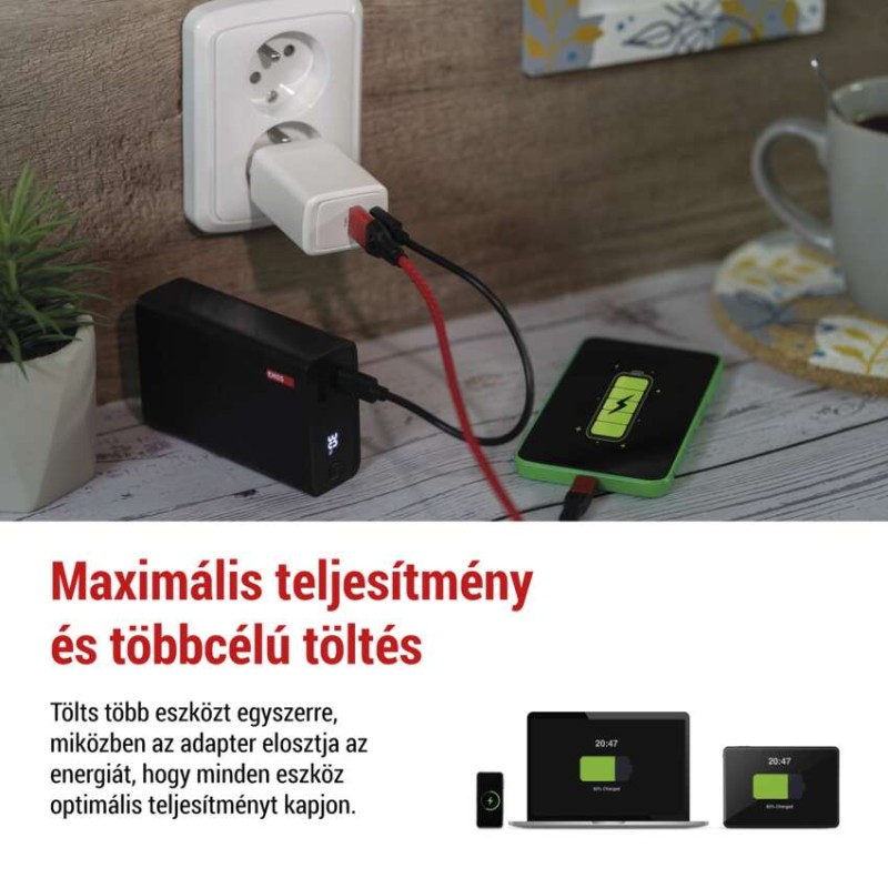 EMOS Univerzális USB töltő GaN PD 45 W max.