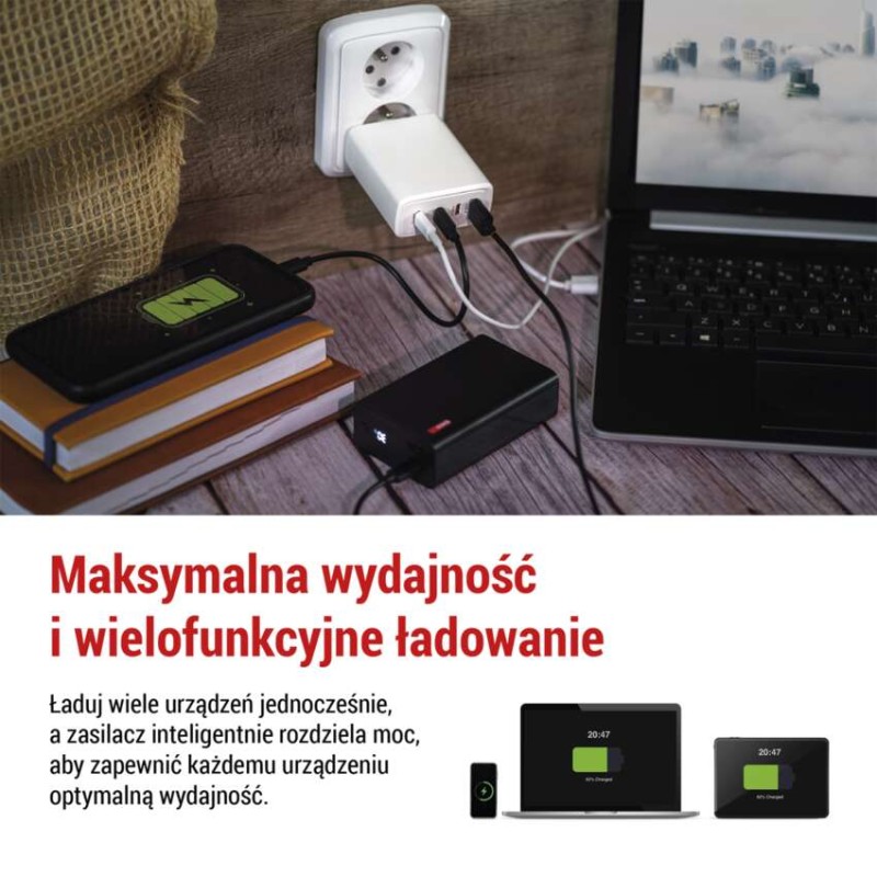 Ładowarka USB GaN PD 120 W max.