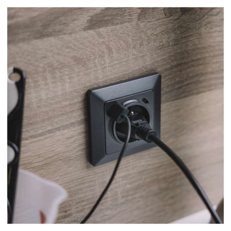 Zásuvka s USB-A+USB-C, antracit