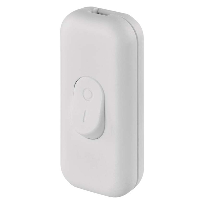 Spínač jednopólový šňůrový průchozí bílý