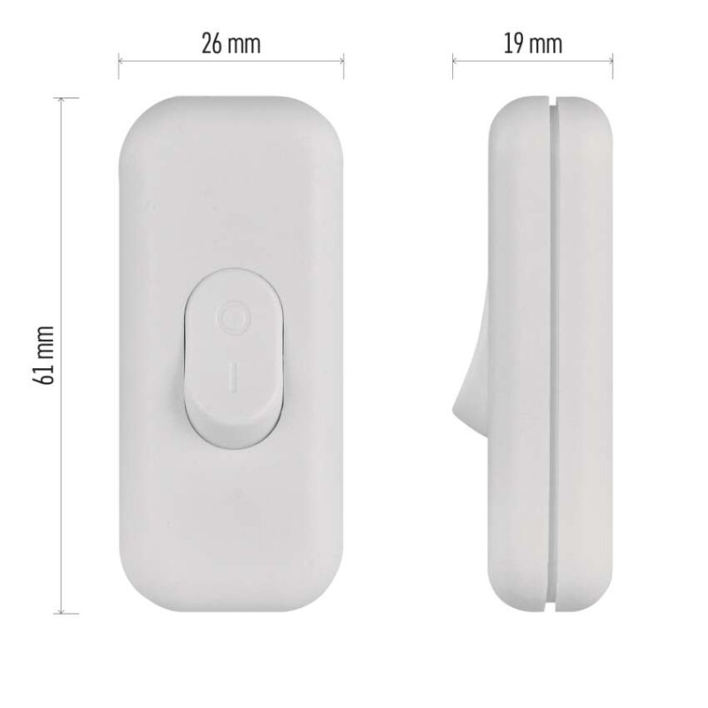 Spínač jednopólový šňůrový průchozí bílý