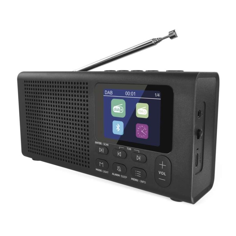 Hordozható rádió Bluetooth, DAB / DAB+ / FM, fekete színű akciós termékkép 1