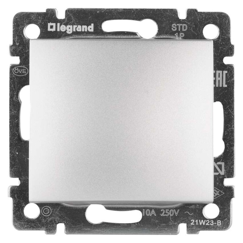 Legrand Valena ovládač tlačidlový zapínací 1/0, strieborná