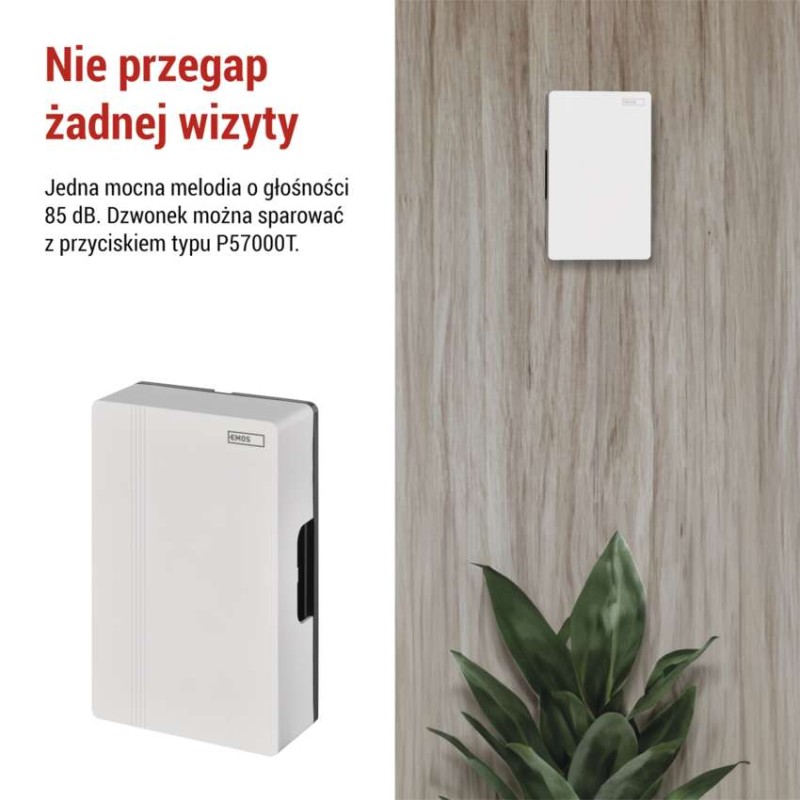 Dzwonek przewodowy P57102, 4x AA lub transformator