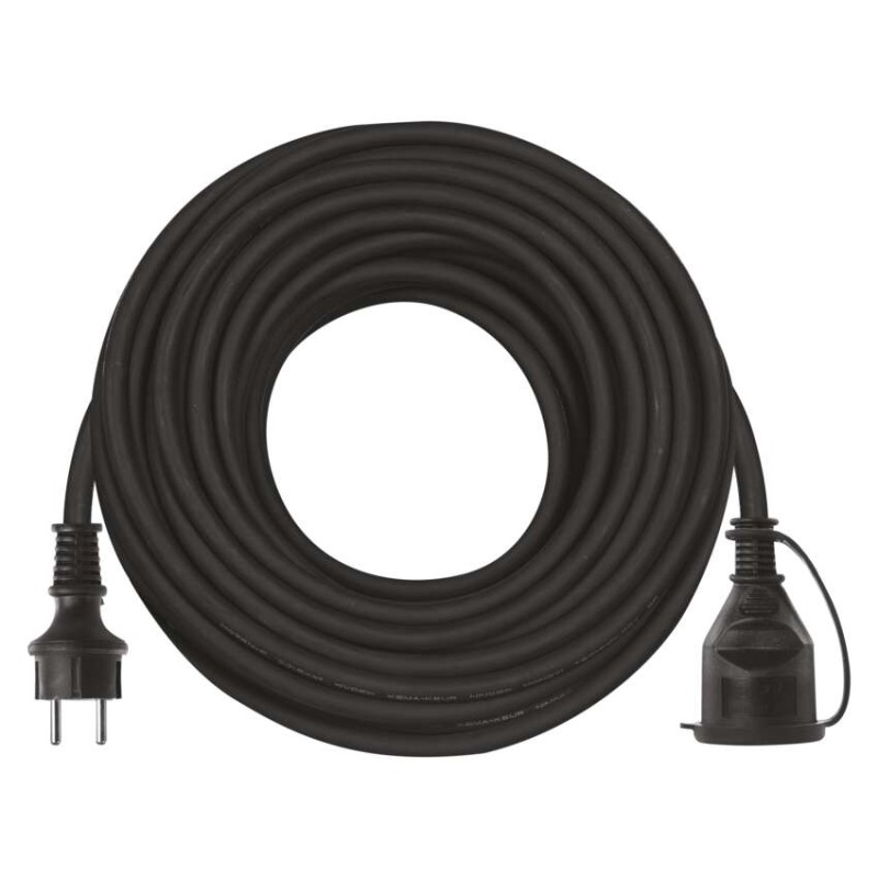 Venkovní prodlužovací kabel 25 m / 1 zásuvka / černý / guma-neopren / 230 V / 2,5 mm2