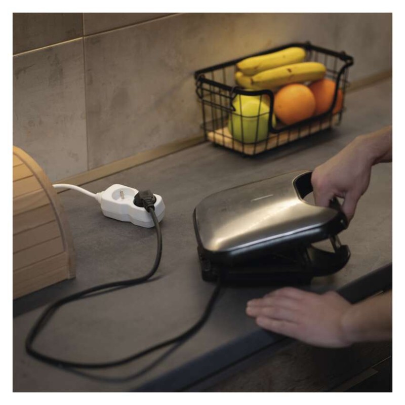 Prodlužovací kabel 1,4 m / 2 zásuvka / bílý / PVC / 1 mm2