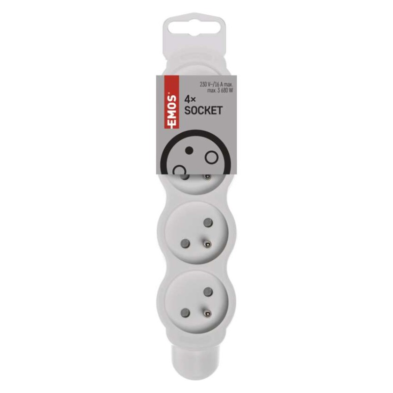 Samostatná 4 zásuvka, biela