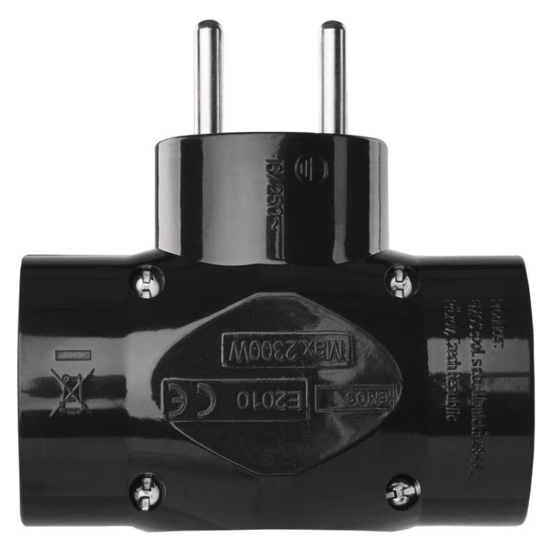 Rozgałęźnik 3x czarny