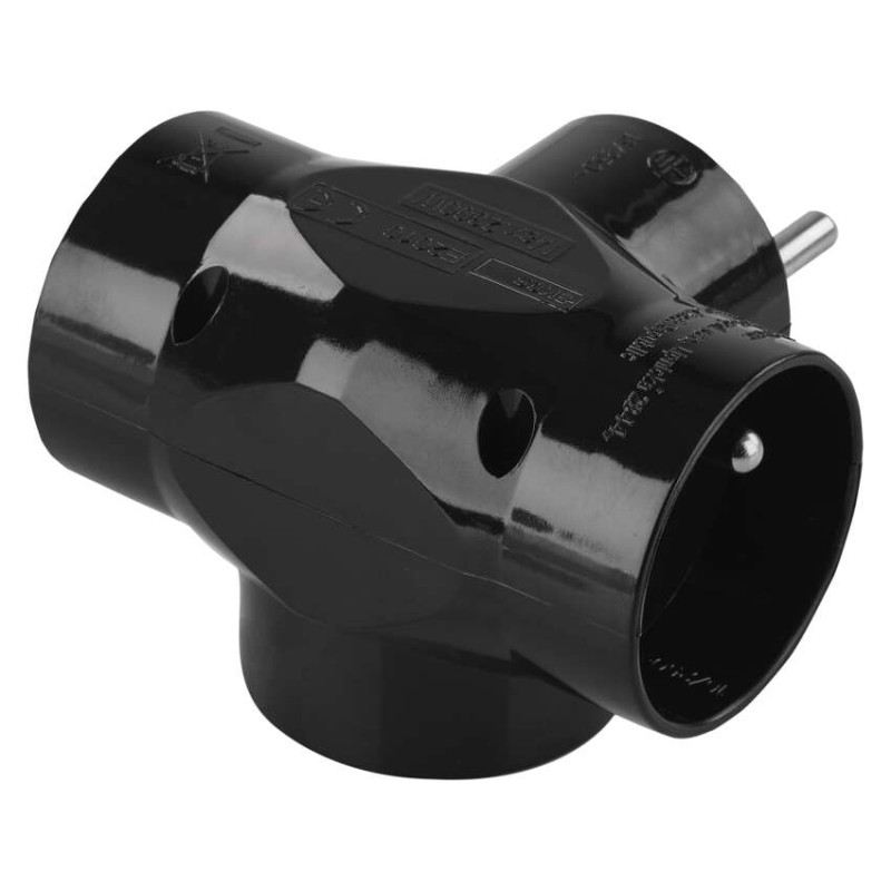 Rozgałęźnik 3x czarny