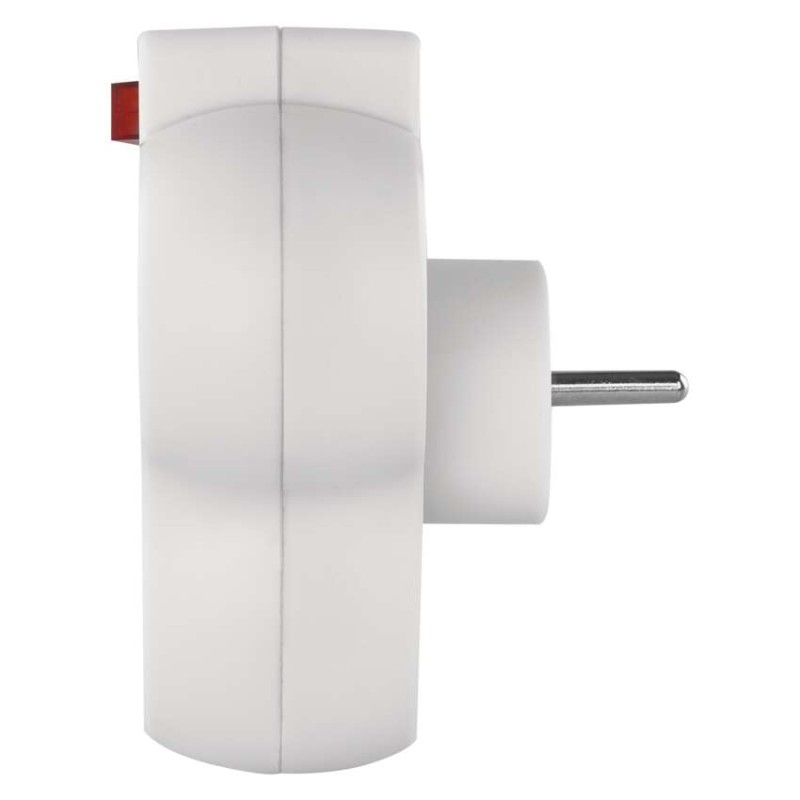 Rozbočovacia zásuvka 3× guľatá, biela