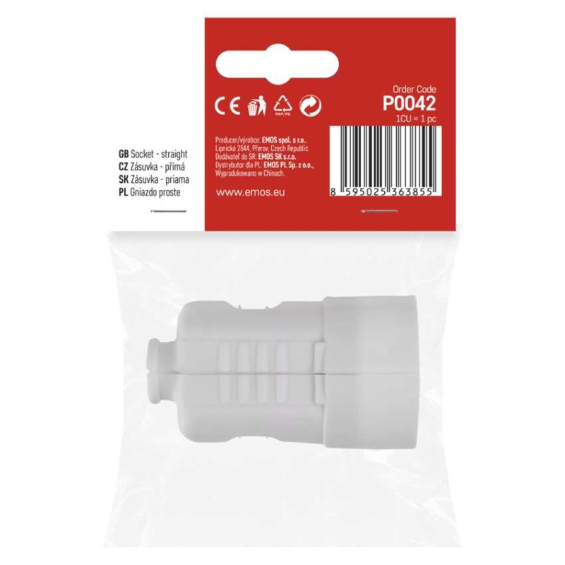 Zásuvka pro prodlužovací kabel, bílá