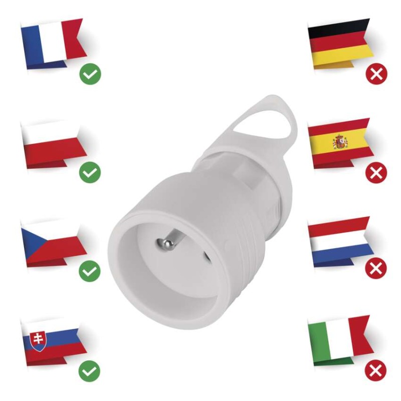 Zásuvka přímá, bílá